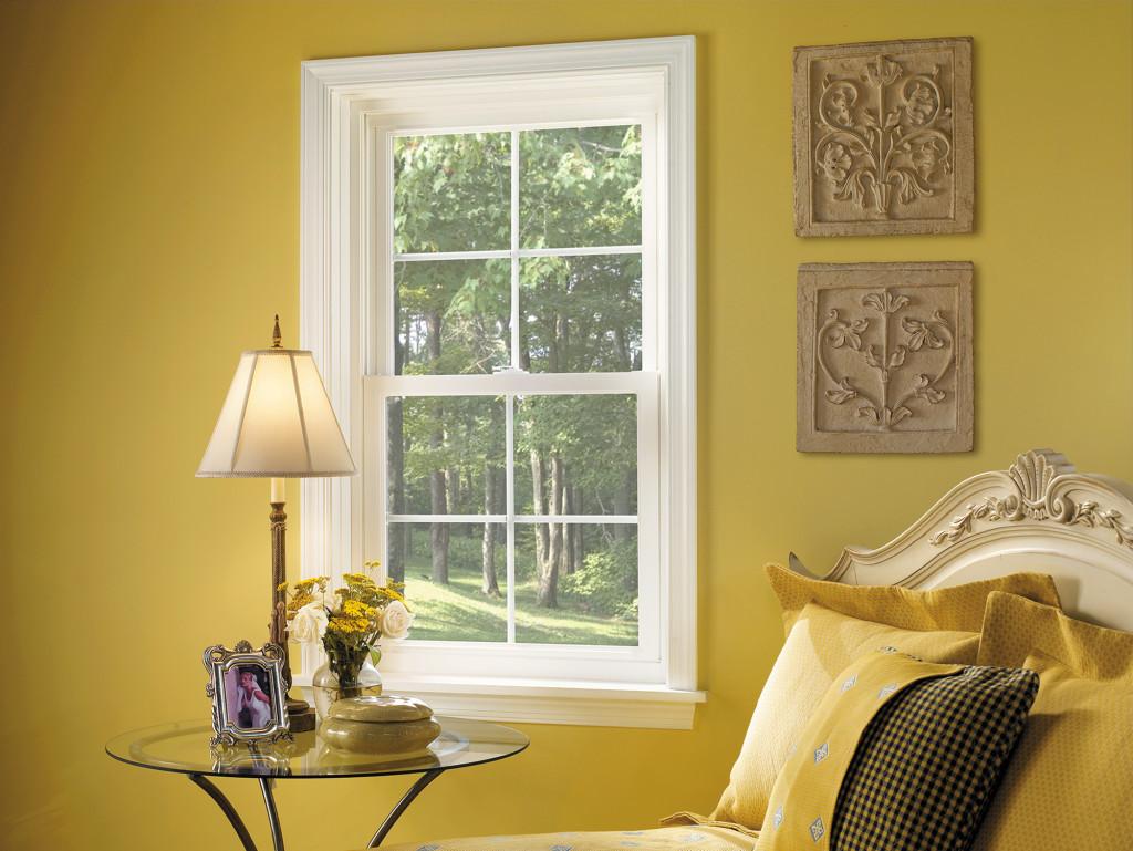 Bright bedroom with a carefully fitted window